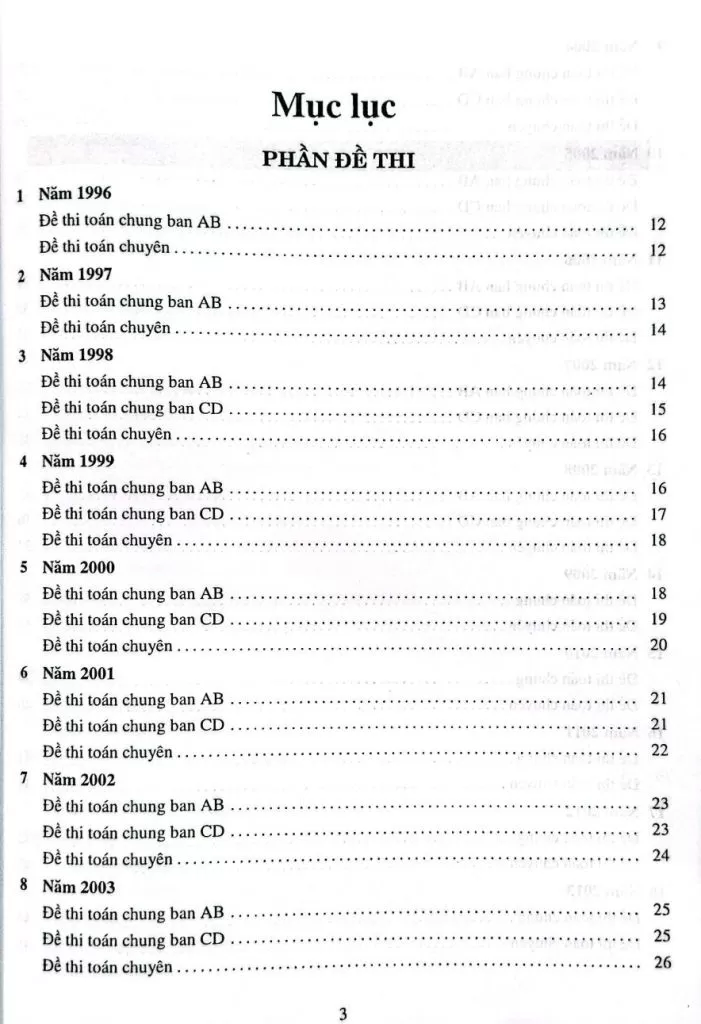 30 NĂM ĐỀ THI TUYỂN SINH VÀO LỚP 10 PHỔ THÔNG NĂNG KHIẾU MÔN TOÁN 1996 - 2025 (Dùng chung cho các bộ SGK hiện hành)